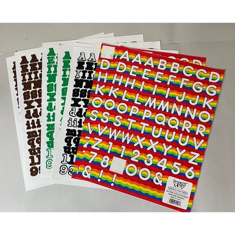 Vintage Francis Meyer Alphabet Letter Stickers Rainbow Lot